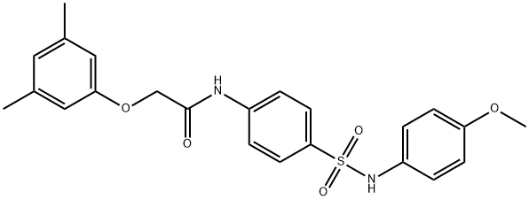 2-(3,5-dimethylphenoxy)-N-(4-{[(4-methoxyphenyl)amino]sulfonyl}phenyl)acetamide Struktur