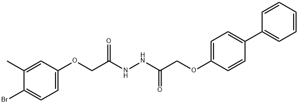 2-(4-biphenylyloxy)-N'-[(4-bromo-3-methylphenoxy)acetyl]acetohydrazide Struktur