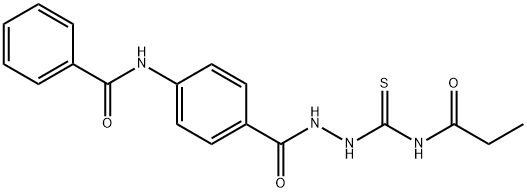 N-[4-({2-[(propionylamino)carbonothioyl]hydrazino}carbonyl)phenyl]benzamide Struktur