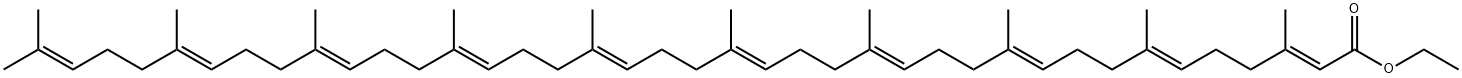 (all-E)-3,7,11,15,19,23,27,31,35,39-Decamethyl-2,6,10,14,18,22,26,30,34,38-tetracontadecaenoic Acid Ethyl Ester Struktur