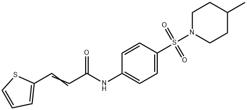 N-{4-[(4-methyl-1-piperidinyl)sulfonyl]phenyl}-3-(2-thienyl)acrylamide Struktur