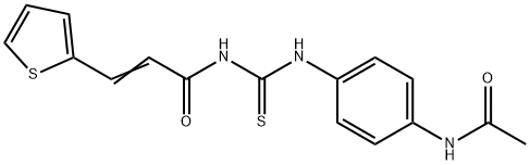 (E)-N-[(4-acetamidophenyl)carbamothioyl]-3-thiophen-2-ylprop-2-enamide Struktur