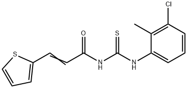 N-{[(3-chloro-2-methylphenyl)amino]carbonothioyl}-3-(2-thienyl)acrylamide Struktur