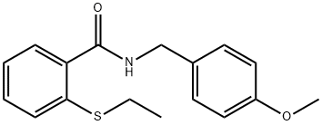 2-ethylsulfanyl-N-[(4-methoxyphenyl)methyl]benzamide Structure