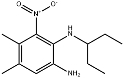 4,5-Dimethyl-3-nitro-N2-(pentan-3-yl) benzene-1,2-diamine Struktur