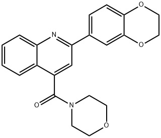 [2-(2,3-dihydro-1,4-benzodioxin-6-yl)quinolin-4-yl]-morpholin-4-ylmethanone Struktur