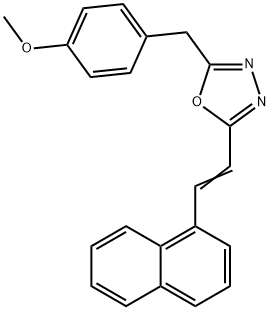 2-[(4-methoxyphenyl)methyl]-5-[(E)-2-naphthalen-1-ylethenyl]-1,3,4-oxadiazole Struktur