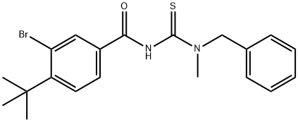 N-{[benzyl(methyl)amino]carbonothioyl}-3-bromo-4-tert-butylbenzamide Struktur