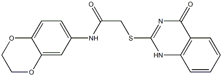 N-(2,3-dihydro-1,4-benzodioxin-6-yl)-2-[(4-oxo-1H-quinazolin-2-yl)sulfanyl]acetamide Struktur