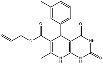 allyl 7-methyl-2,4-dioxo-5-(m-tolyl)-1,2,3,4,5,8-hexahydropyrido[2,3-d]pyrimidine-6-carboxylate Struktur