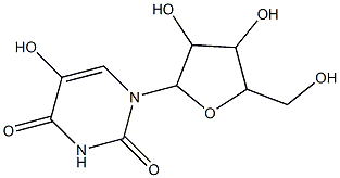 1-[3,4-dihydroxy-5-(hydroxymethyl)oxolan-2-yl]-5-hydroxy-pyrimidine-2,4-dione Struktur