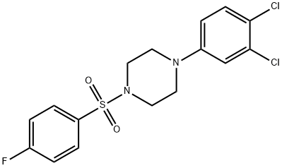 1-(3,4-dichlorophenyl)-4-((4-fluorophenyl)sulfonyl)piperazine Struktur