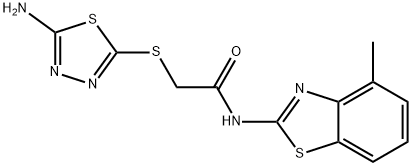 2-[(5-amino-1,3,4-thiadiazol-2-yl)sulfanyl]-N-(4-methyl-1,3-benzothiazol-2-yl)acetamide Struktur