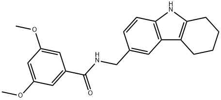 3,5-dimethoxy-N-((2,3,4,9-tetrahydro-1H-carbazol-6-yl)methyl)benzamide Struktur