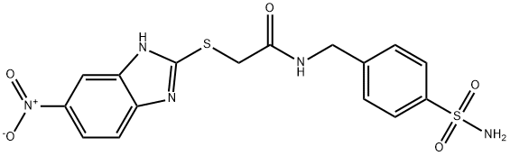 2-[(5-nitro-1H-benzimidazol-2-yl)sulfanyl]-N-(4-sulfamoylbenzyl)acetamide Struktur