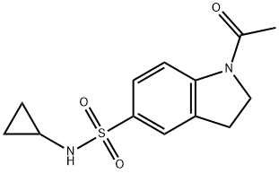 1-acetyl-N-cyclopropyl-2,3-dihydro-1H-indole-5-sulfonamide Struktur