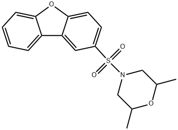 4-(dibenzo[b,d]furan-2-ylsulfonyl)-2,6-dimethylmorpholine Struktur