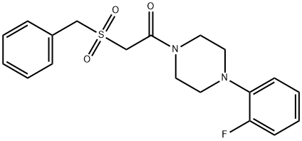 2-(benzylsulfonyl)-1-[4-(2-fluorophenyl)piperazin-1-yl]ethanone Struktur