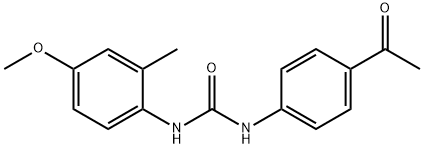 1-(4-acetylphenyl)-3-(4-methoxy-2-methylphenyl)urea Struktur