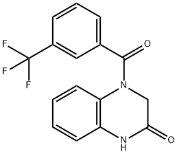 4-[3-(trifluoromethyl)benzoyl]-1,3-dihydroquinoxalin-2-one Struktur