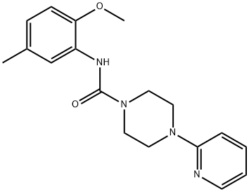 N-(2-methoxy-5-methylphenyl)-4-pyridin-2-ylpiperazine-1-carboxamide Struktur