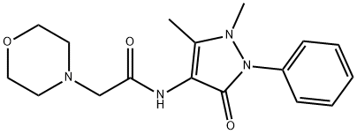 N-(1,5-dimethyl-3-oxo-2-phenyl-2,3-dihydro-1H-pyrazol-4-yl)-2-morpholinoacetamide Struktur