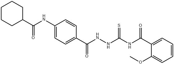 N-[[[4-(cyclohexanecarbonylamino)benzoyl]amino]carbamothioyl]-2-methoxybenzamide Struktur