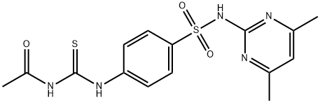 N-[[4-[(4,6-dimethylpyrimidin-2-yl)sulfamoyl]phenyl]carbamothioyl]acetamide Struktur