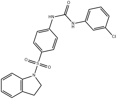 1-(3-chlorophenyl)-3-[4-(2,3-dihydroindol-1-ylsulfonyl)phenyl]urea Struktur