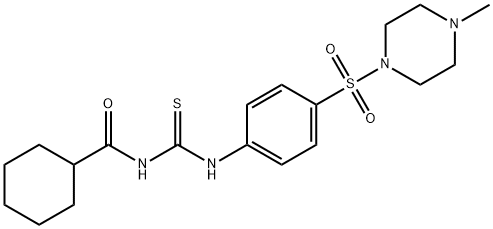 N-[({4-[(4-methyl-1-piperazinyl)sulfonyl]phenyl}amino)carbonothioyl]cyclohexanecarboxamide Struktur