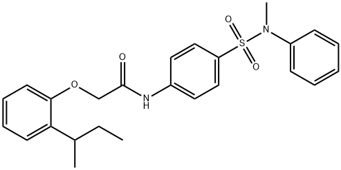 2-(2-sec-butylphenoxy)-N-(4-{[methyl(phenyl)amino]sulfonyl}phenyl)acetamide Struktur