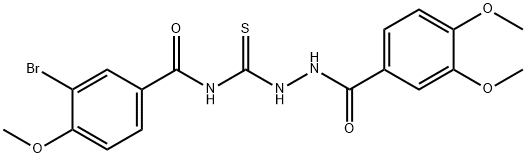 3-bromo-N-[[(3,4-dimethoxybenzoyl)amino]carbamothioyl]-4-methoxybenzamide Struktur