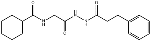 N-[2-oxo-2-[2-(3-phenylpropanoyl)hydrazinyl]ethyl]cyclohexanecarboxamide Struktur