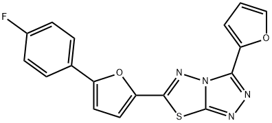 6-[5-(4-fluorophenyl)furan-2-yl]-3-(furan-2-yl)-[1,2,4]triazolo[3,4-b][1,3,4]thiadiazole Struktur