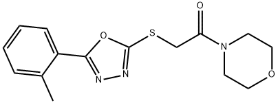 1-morpholino-2-((5-(o-tolyl)-1,3,4-oxadiazol-2-yl)thio)ethan-1-one Struktur