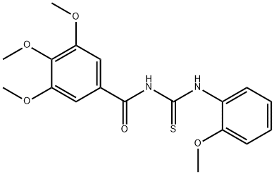 3,4,5-trimethoxy-N-[(2-methoxyphenyl)carbamothioyl]benzamide Struktur