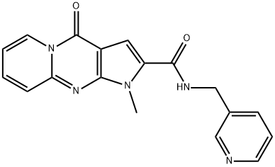 1-methyl-4-oxo-N-(pyridin-3-ylmethyl)-1,4-dihydropyrido[1,2-a]pyrrolo[2,3-d]pyrimidine-2-carboxamide Struktur