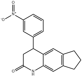 4-(3-nitrophenyl)-1,3,4,6,7,8-hexahydrocyclopenta[g]quinolin-2-one Struktur