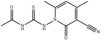 N-[(3-cyano-4,6-dimethyl-2-oxopyridin-1-yl)carbamothioyl]acetamide Struktur