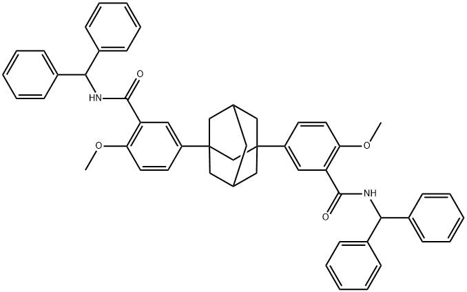 3,3'-tricyclo[3.3.1.1~3,7~]decane-1,3-diylbis[N-(diphenylmethyl)-6-methoxybenzamide] Struktur