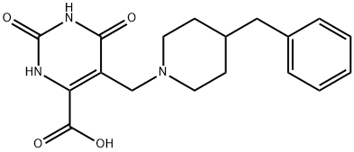 5-(4-Benzyl-piperidin-1-ylmethyl)-2,6-dioxo-1,2,3,6-tetrahydro-pyrimidine-4-carboxylic acid Struktur