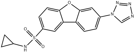 N-cyclopropyl-7-(tetrazol-1-yl)dibenzofuran-2-sulfonamide Struktur