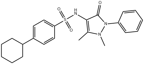 4-cyclohexyl-N-(1,5-dimethyl-3-oxo-2-phenyl-2,3-dihydro-1H-pyrazol-4-yl)benzenesulfonamide Struktur