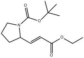 2-(2-Ethoxycarbonyl-vinyl)-pyrrolidine-1-carboxylic acid tert-butyl ester Struktur