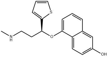 5-[(1S)-3-(methylamino)-1-thiophen-2-ylpropoxy]naphthalen-2-ol Struktur