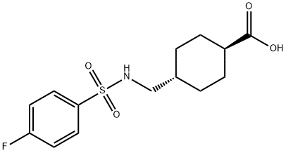 4-((((4-fluorophenyl)sulfonyl)amino)methyl)cyclohexanecarboxylic acid Struktur