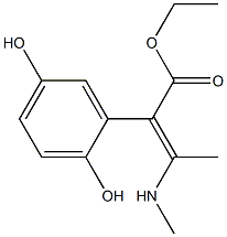 ethyl (2E)-2-(2,5-dihydroxyphenyl)-3-(methylamino)-2-butenoate Struktur