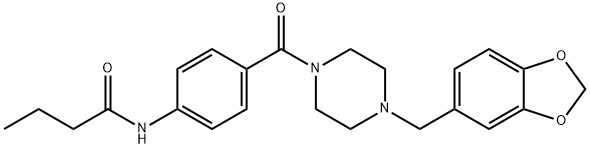 N-(4-{[4-(1,3-benzodioxol-5-ylmethyl)piperazin-1-yl]carbonyl}phenyl)butanamide Struktur