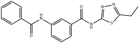 3-benzamido-N-(5-ethyl-1,3,4-thiadiazol-2-yl)benzamide Struktur