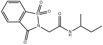 N-(sec-butyl)-2-(1,1-dioxido-3-oxobenzo[d]isothiazol-2(3H)-yl)acetamide Struktur